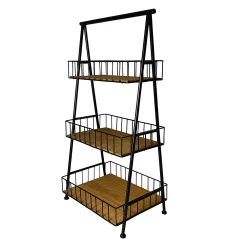 The Novogratz Shop 24 Sonoma Goods For Life® 3-Tier Wood & Metal Basket Shelf
