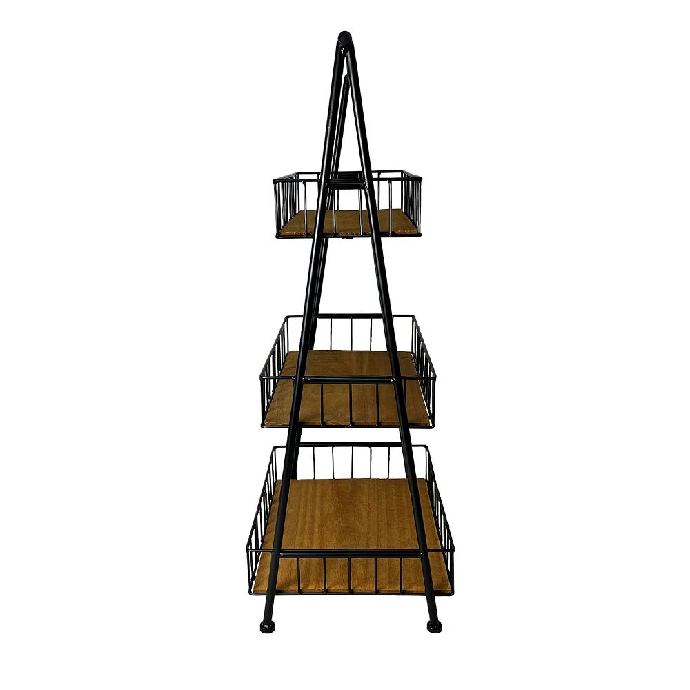 Sonoma Goods For Life® 3-Tier Wood & Metal Basket Shelf 5 Sonoma Goods For Life® 3-Tier Wood & Metal Basket Shelf - Image 3