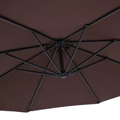 Sunnydaze Decor Sunnydaze 10 Ft Cantilever Offset Steel Patio Umbrella With Crank - Brown -The Novogratz Shop 5809579 ALT2