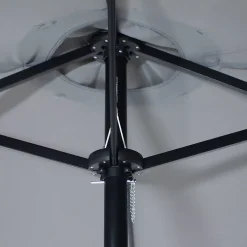 Sunnydaze Decor Sunnydaze 15 Ft Steel Double-Sided Patio Umbrella With Sandbag Base - Gray -The Novogratz Shop 5809782 ALT2