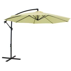 Sunnydaze Decor Sunnydaze Offset Outdoor Patio Umbrella With Crank - 9-Foot - Pale Buttercup