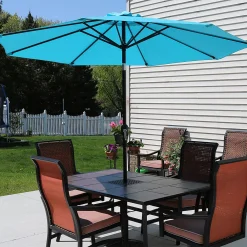 Sunnydaze Decor Sunnydaze 9 Ft Aluminum Patio Umbrella With Tilt And Crank - Turquoise -The Novogratz Shop 5811984 ALT