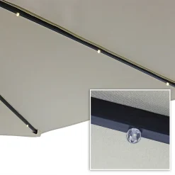 Sunnydaze Decor Sunnydaze 10 Ft Solar Offest Steel Patio Umbrella With Crank - Beige 8 Sunnydaze Decor Sunnydaze 10 Ft Solar Offest Steel Patio Umbrella With Crank - Beige -The Novogratz Shop 5811985 ALT2