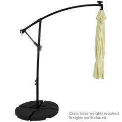 Sunnydaze Decor Sunnydaze 9.5 Ft Solar Cantilever Offset Patio Umbrella - Pale Buttercup -The Novogratz Shop 5811986 ALT