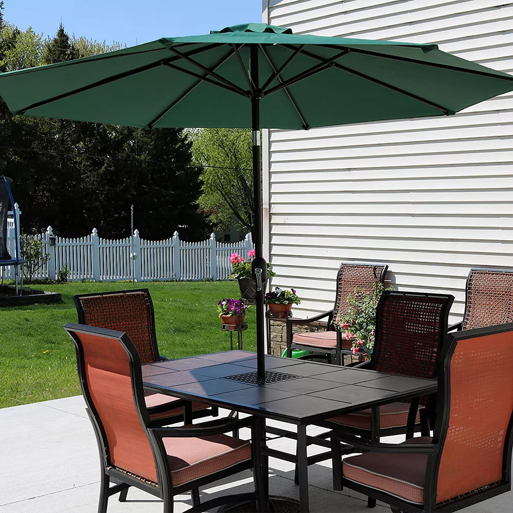 Sunnydaze Decor Sunnydaze 9 Ft Aluminum Patio Umbrella With Tilt And Crank - Green 4 Sunnydaze Decor Sunnydaze 9 Ft Aluminum Patio Umbrella With Tilt And Crank - Green - Image 2