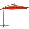 Sunnydaze Decor Sunnydaze 10 Ft Solar Offset Steel Patio Umbrella With Crank - Burnt Orange