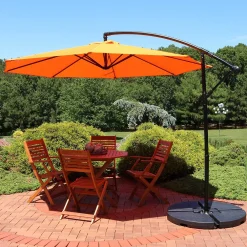 Sunnydaze Decor Sunnydaze 9.5 Ft Cantilever Offset Patio Umbrella With Crank - Tangerine 7 Sunnydaze Decor Sunnydaze 9.5 Ft Cantilever Offset Patio Umbrella With Crank - Tangerine -The Novogratz Shop 5811989 ALT