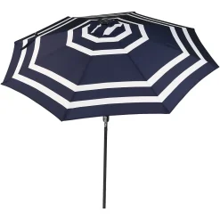 Sunnydaze Decor Sunnydaze 9 Ft Solar Patio Umbrella With Lights, Tilt, And Crank - Navy