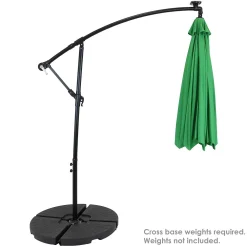 Sunnydaze Decor Sunnydaze 9.5 Ft Solar Cantilever Offset Patio Umbrella - Emerald -The Novogratz Shop 5812003 ALT