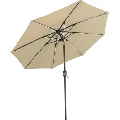 Sunnydaze Decor Sunnydaze 9 Ft Solar Sunbrella Patio Umbrella With Tilt - Beige