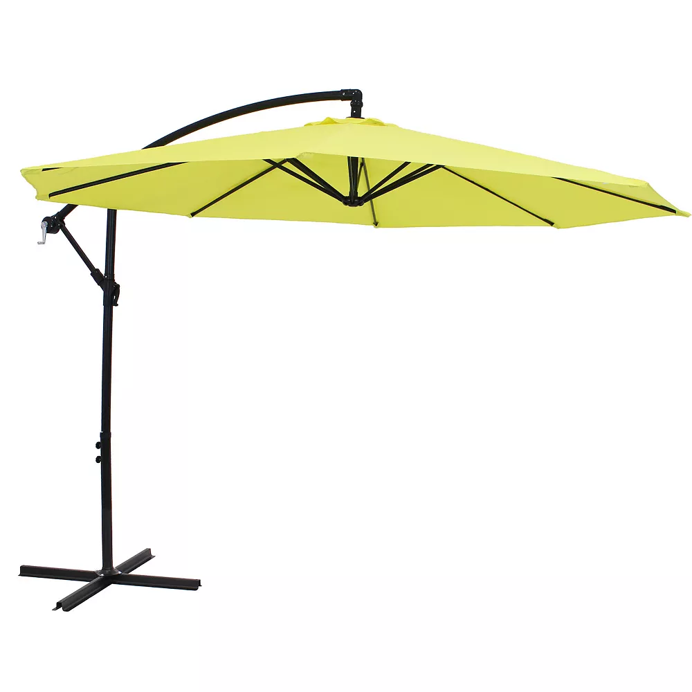 Sunnydaze Decor Sunnydaze 9.5 Ft Cantilever Offset Patio Umbrella With Crank - Sunshine 3 Sunnydaze Decor Sunnydaze 9.5 Ft Cantilever Offset Patio Umbrella With Crank - Sunshine