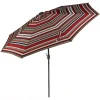 Sunnydaze Decor Sunnydaze 9 Ft Solar Patio Umbrella With Lights, Tilt, And Crank - Red -The Novogratz Shop 5812028