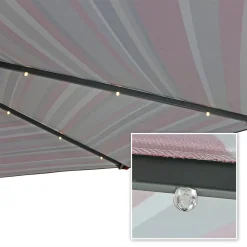 Sunnydaze Decor Sunnydaze 9 Ft Solar Patio Umbrella With Lights, Tilt, And Crank - Red -The Novogratz Shop 5812028 ALT2