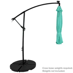 Sunnydaze Decor Sunnydaze 9.5 Ft Solar Cantilever Offset Patio Umbrella - Seafoam -The Novogratz Shop 5812067 ALT