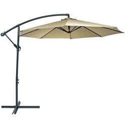 Sunnydaze Decor Sunnydaze 10 Ft Cantilever Offset Steel Patio Umbrella With Crank - Beige