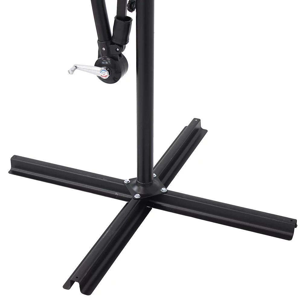 Sunnydaze Decor Sunnydaze 9.5 Ft Solar Cantilever Offset Patio Umbrella - Cherry 6 Sunnydaze Decor Sunnydaze 9.5 Ft Solar Cantilever Offset Patio Umbrella - Cherry - Image 4