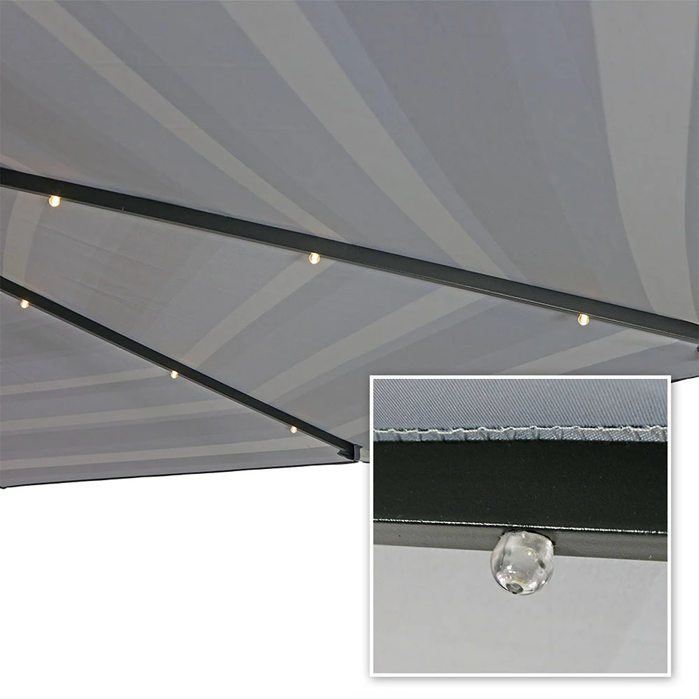 Sunnydaze Decor Sunnydaze 9 Ft Solar Patio Umbrella With Lights, Tilt, And Crank - Catalina 5 Sunnydaze Decor Sunnydaze 9 Ft Solar Patio Umbrella With Lights, Tilt, And Crank - Catalina - Image 3
