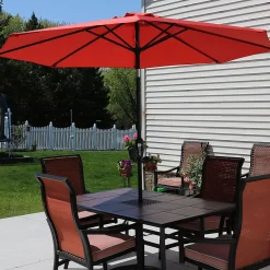 Sunnydaze Decor Sunnydaze 9 Ft Aluminum Patio Umbrella With Tilt And Crank - Burnt Orange -The Novogratz Shop 5812096 ALT
