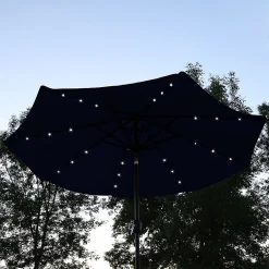 Sunnydaze Decor Sunnydaze 9 Ft Solar Aluminum Patio Umbrella With Tilt And Crank - Navy 7 Sunnydaze Decor Sunnydaze 9 Ft Solar Aluminum Patio Umbrella With Tilt And Crank - Navy -The Novogratz Shop 5817247 ALT2