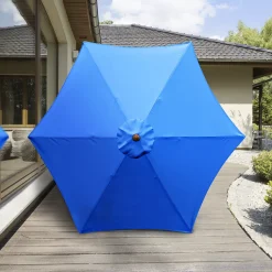 Astella 9-ft. Wood-Grained Market Push Lift Patio Umbrella -The Novogratz Shop 5884150 ALT3