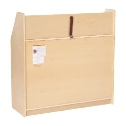 Flash Furniture Natural Wooden 3 Shelf Book Display With Safe -The Novogratz Shop 5885161 ALT4