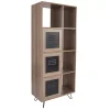 Flash Furniture Woodridge Collection 5 Cube Storage Organizer Bookcase With Metal Cabinet Doors -The Novogratz Shop 5885214
