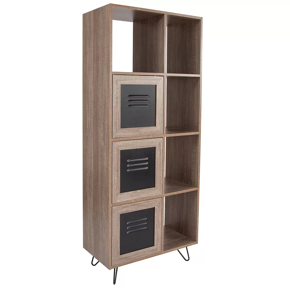 Flash Furniture Woodridge Collection 5 Cube Storage Organizer Bookcase With Metal Cabinet Doors 3 Flash Furniture Woodridge Collection 5 Cube Storage Organizer Bookcase With Metal Cabinet Doors
