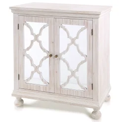 Unbranded Whitewashed Two Door Storage Cabinet