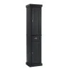 Crosley Seaside Tall Linen Cabinet -The Novogratz Shop 5891192 Distressed Black