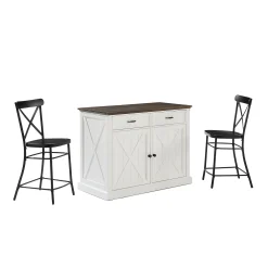 Crosley Clifton Kitchen Island & Camille Stools 2-piece Set