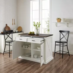 Crosley Clifton Kitchen Island & Camille Stools 2-piece Set 9 Crosley Clifton Kitchen Island & Camille Stools 2-piece Set -The Novogratz Shop 5891286 ALT2