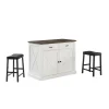 Crosley Clifton Kitchen Island & Upholstered Saddle Stools 2-piece Set -The Novogratz Shop 5891295