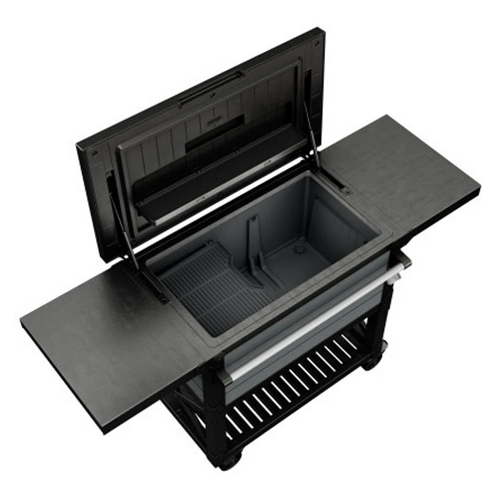 Keter KET-252172 Outdoor Rolling Patio Cooler And Insulated Beverage Cart, Gray 4 Keter KET-252172 Outdoor Rolling Patio Cooler And Insulated Beverage Cart, Gray - Image 2