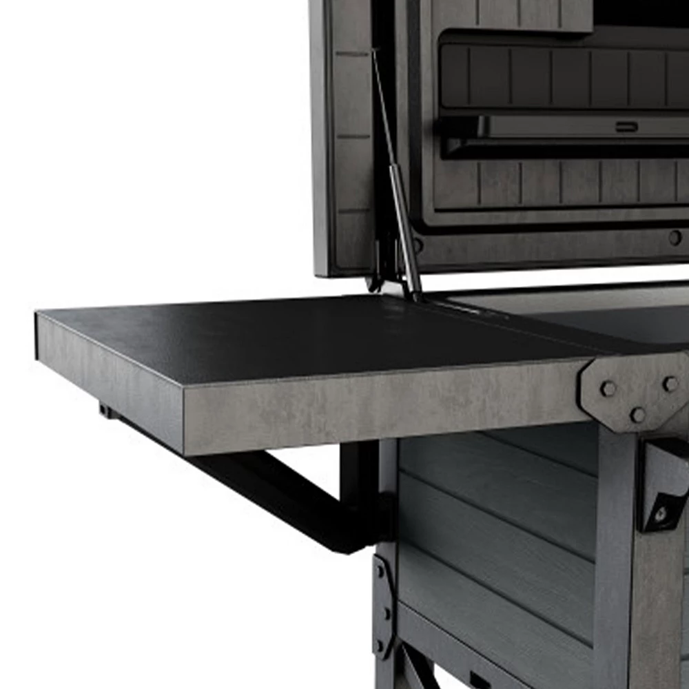 Keter KET-252172 Outdoor Rolling Patio Cooler And Insulated Beverage Cart, Gray 5 Keter KET-252172 Outdoor Rolling Patio Cooler And Insulated Beverage Cart, Gray - Image 3