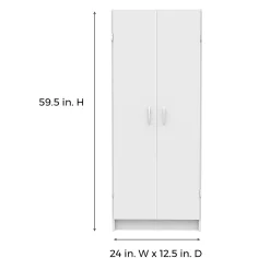 ClosetMaid 896700 12.5 X 24 X 59.5 Inch Adjustable 4 Shelf Pantry Cabinet, White 9 ClosetMaid 896700 12.5 X 24 X 59.5 Inch Adjustable 4 Shelf Pantry Cabinet, White -The Novogratz Shop 5910139 ALT3
