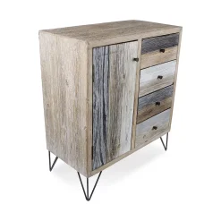 Cheungs Wooden Bright Toned Panel Style Side Cabinet -The Novogratz Shop 5955971 ALT3