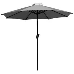 Emma+Oliver Emma And Oliver 9' Tan Outdoor Patio Umbrella-Crank & Tilt Function - 1.5" Diameter Steel Pole