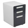 Emma+Oliver Emma And Oliver Ergonomic 3-Drawer Mobile Locking Filing Cabinet Storage Organizer-Gray -The Novogratz Shop 5979658 White And Charcoal