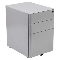 Emma+Oliver Emma And Oliver Modern 3-Drawer Mobile Locking Filing Cabinet Storage Organizer-Gray