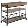 Emma+Oliver Emma And Oliver Light Oak Wood Kitchen Bar Cart, Stemware Rack And Locking Casters 1 Emma+Oliver Emma And Oliver Light Oak Wood Kitchen Bar Cart, Stemware Rack And Locking Casters -The Novogratz Shop 5980346