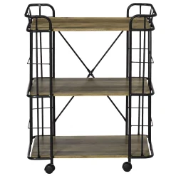 HOMCOM 25" Rolling Kitchen Cart Kitchen Storage Trolley With 3 Shelves For Dining Room Laundry Room And Bathroom Natural 6 HOMCOM 25" Rolling Kitchen Cart Kitchen Storage Trolley With 3 Shelves For Dining Room Laundry Room And Bathroom Natural -The Novogratz Shop 6013553 ALT