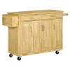 HOMCOM Wooden Rolling Kitchen Island Utility Storage Cart On Wheels With Drawers Door Cabinets And Knife Block For Dining Room 1 HOMCOM Wooden Rolling Kitchen Island Utility Storage Cart On Wheels With Drawers Door Cabinets And Knife Block For Dining Room -The Novogratz Shop 6013571