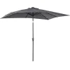 Outsunny 9' X 7' Patio Umbrella Outdoor Table Market Umbrella With Crank Solar LED Lights 45 Degree Tilt Push Button Operation For Deck Backyard Pool And Lawn White -The Novogratz Shop 6013585 Dark Gray