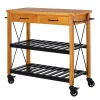 HOMCOM 46" Kitchen Island Cart Rolling Utility Cart With 2 Drawers Open Storage Shelves And Handle Racks 2 HOMCOM 46" Kitchen Island Cart Rolling Utility Cart With 2 Drawers Open Storage Shelves And Handle Racks -The Novogratz Shop 6013801