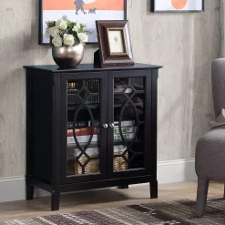 HOMCOM Sideboard Display Cabinet With Double Framed Glass Doors 2 Adjustable Shelves And Elevated Base Espresso 7 HOMCOM Sideboard Display Cabinet With Double Framed Glass Doors 2 Adjustable Shelves And Elevated Base Espresso -The Novogratz Shop 6014115 ALT2