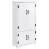 HOMCOM Accent Floor Storage Cabinet Kitchen Pantry With Adjustable Shelves And 2 Lower Doors White 1 HOMCOM Accent Floor Storage Cabinet Kitchen Pantry With Adjustable Shelves And 2 Lower Doors White -The Novogratz Shop 6014269