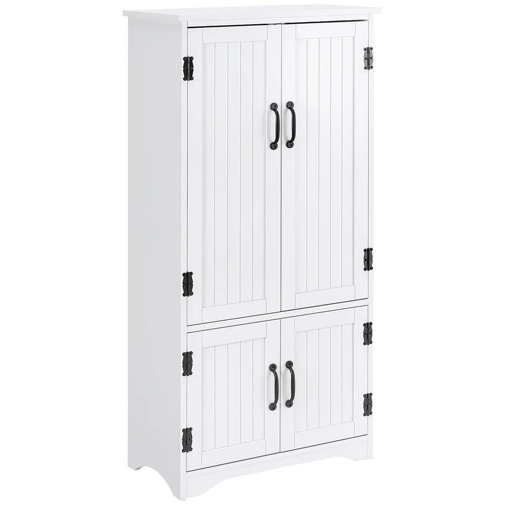 HOMCOM Accent Floor Storage Cabinet Kitchen Pantry With Adjustable Shelves And 2 Lower Doors White 3 HOMCOM Accent Floor Storage Cabinet Kitchen Pantry With Adjustable Shelves And 2 Lower Doors White