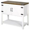HOMCOM 2 Door Free Standing Sideboard Console Table With Bottom Shelf Entryway Oak -The Novogratz Shop 6014285 White