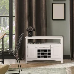 HOMCOM Modern Sideboard Wooden Kitchen Buffet Bar Storage Cabinet With Drawer And 12 Bottle Wine Rack For Living Room Espresso 6 HOMCOM Modern Sideboard Wooden Kitchen Buffet Bar Storage Cabinet With Drawer And 12 Bottle Wine Rack For Living Room Espresso -The Novogratz Shop 6030758 ALT