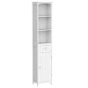 HOMCOM 67" Tall Bathroom Storage Cabinet Freestanding Linen Tower With 3 Tier Shelf Drawer And Cupboard Narrow Side Floor Organizer White 2 HOMCOM 67" Tall Bathroom Storage Cabinet Freestanding Linen Tower With 3 Tier Shelf Drawer And Cupboard Narrow Side Floor Organizer White -The Novogratz Shop 6030804